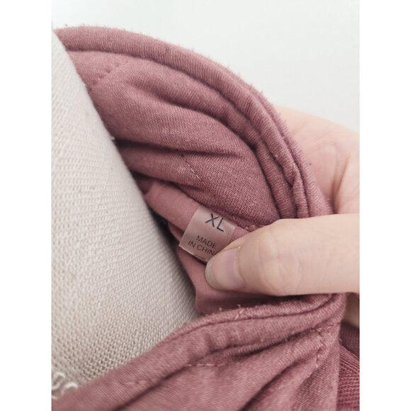 Bagatelle Quilted Cotton French Terry Zip Up Pink Stand Collar Womens Jacket XL - Picture 10 of 13